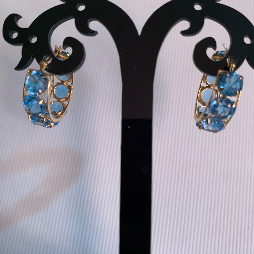 gold and topaz hoop earrings
